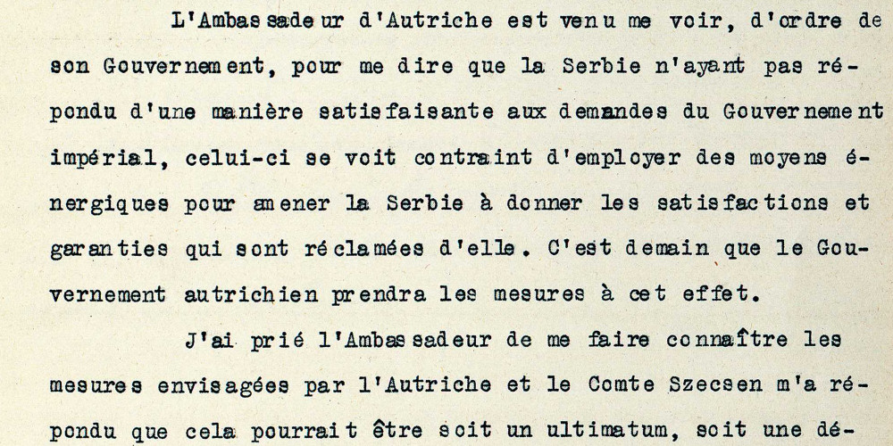 Jean-Baptiste Bienvenu-Martin à MM. les ambassadeurs de France à Berlin, Londres, Saint-Pétersbourg, Vienne, Rome