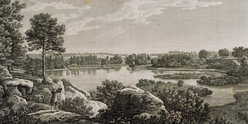 Rousseau à Ermenonville, devant l’étang du Désert