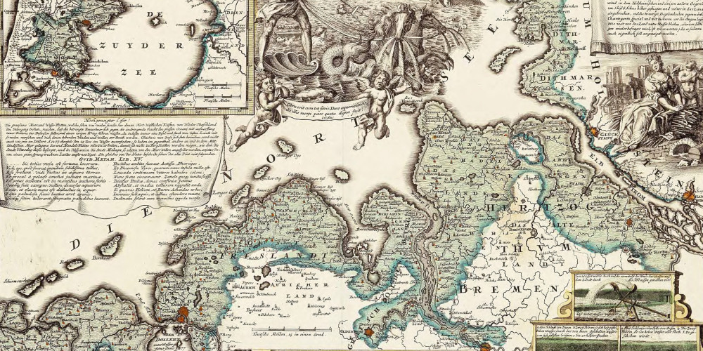 Carte de la partie du Zuiderzee envahie par la mer lors de la catastrophe du 25 décembre 1717
