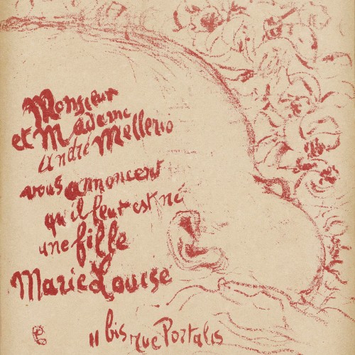 Faire-part de naissance de Marie-Louise Mellerio