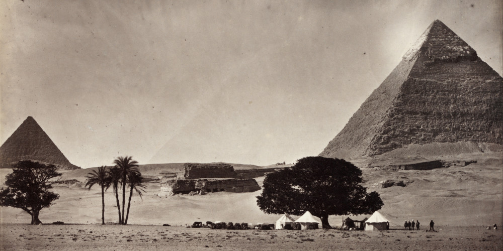 Pyramide de Gizeh et campement des voyageurs