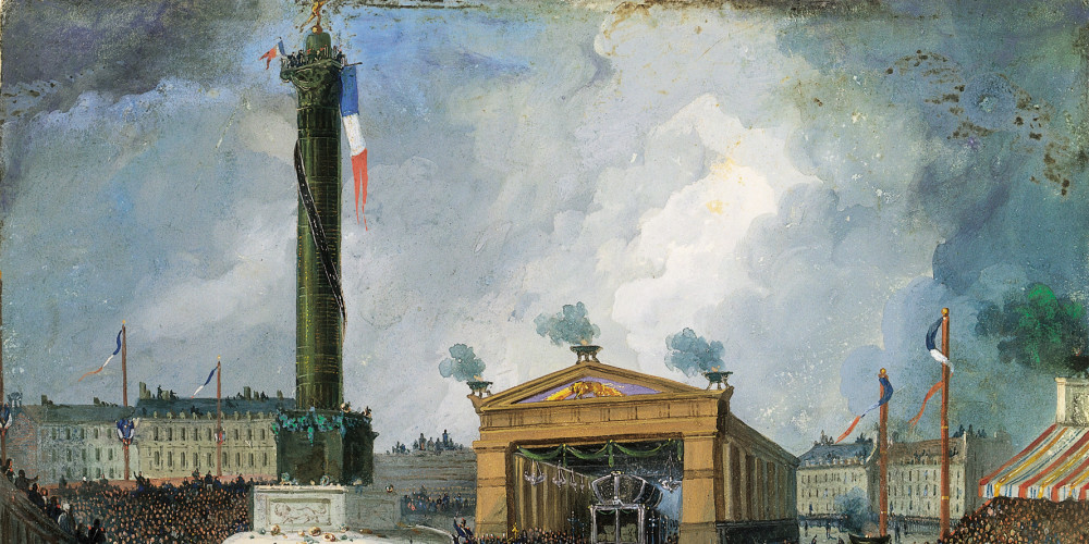 Inauguration de la colonne de la Bastille en mars 1848