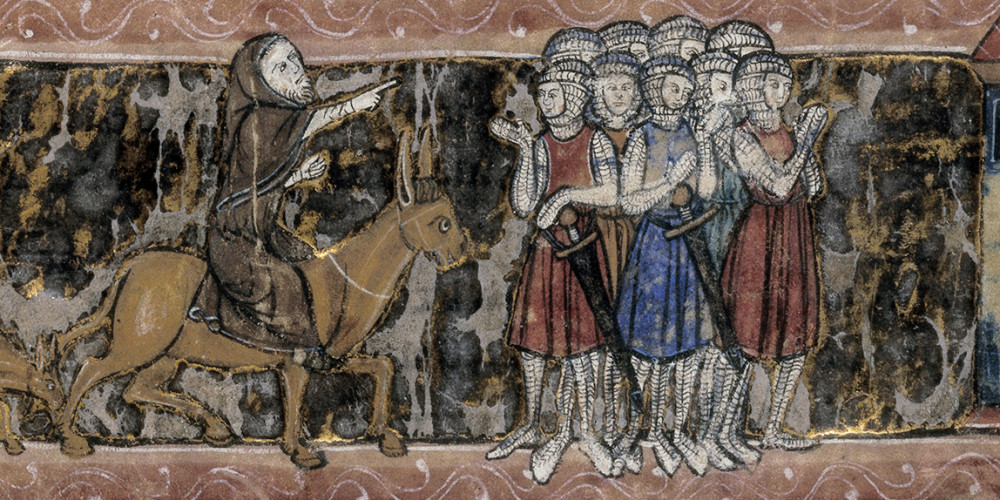 Première croisade : Pierre l’Ermite harangue les croisés devant Jérusalem
