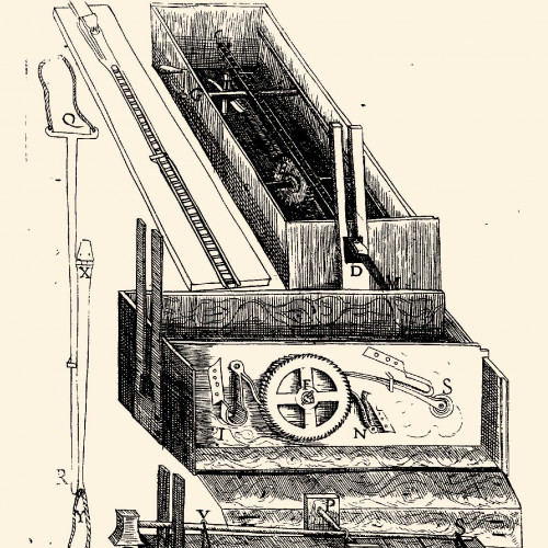 Outils du serrurier au 17e siècle : machine à tailler les limes