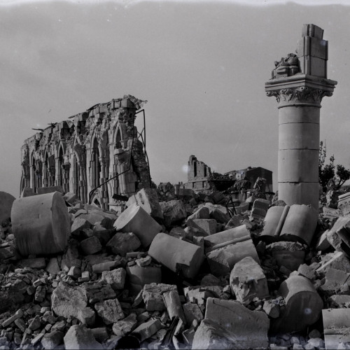 Église Saint-Joseph au Havre, après les bombardements de la Seconde Guerre mondiale