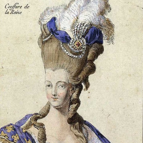 Portraits de Marie-Antoinette illustrant des coiffures