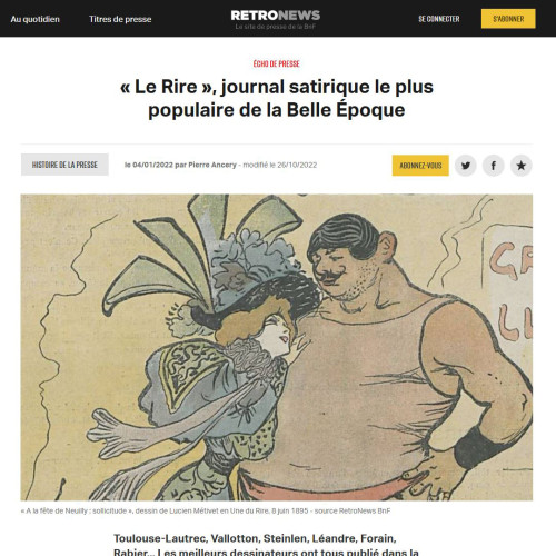 &laquo; Le Rire &raquo;, journal satirique le plus populaire de la Belle &Eacute;poque