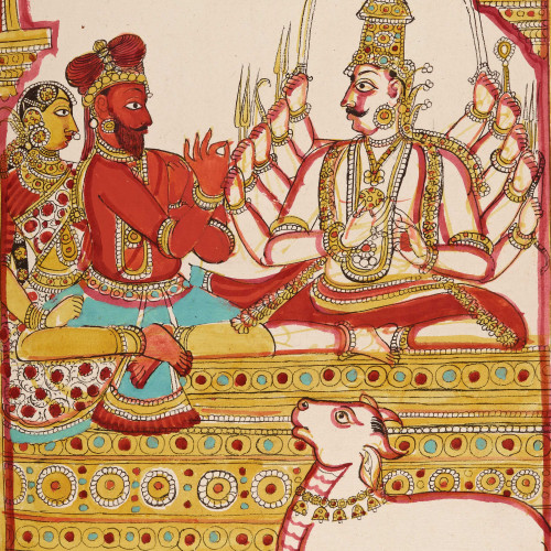 Jamadagni ordonne à sa vache Kamadhenu d’offrir au roi Kartavirya et à sa suite, un bon repas