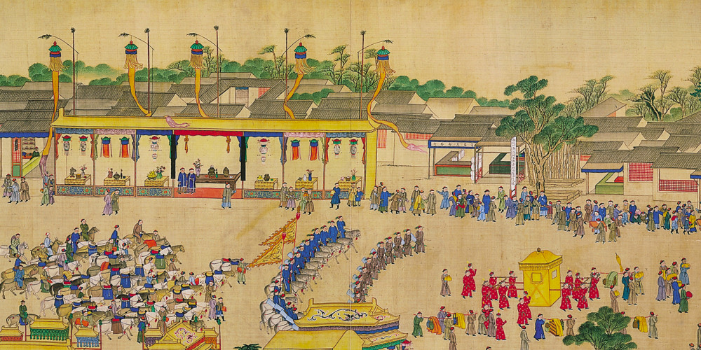 Tableau commémoratif de la noble Dame Lai accueillant le palanquin impérial