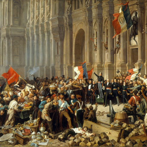 Lamartine refusant le drapeau rouge devant l'Hôtel de Ville