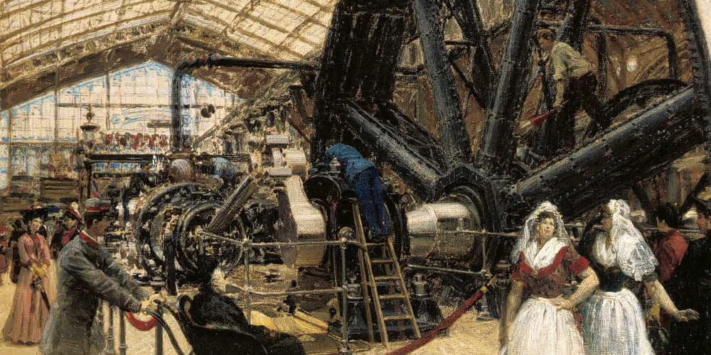 Intérieur de la galerie des machines à l’Exposition universelle de 1889
