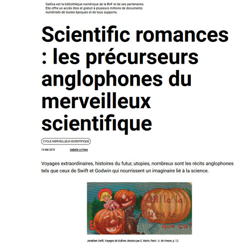 Les précurseurs anglophones du merveilleux scientifique, vignette Gallica le Blog