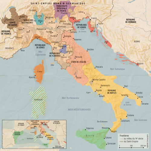 L’Italie de la fin du Moyen Âge (vers 1350)