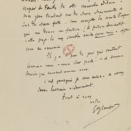 Lettre de Gustave Flaubert