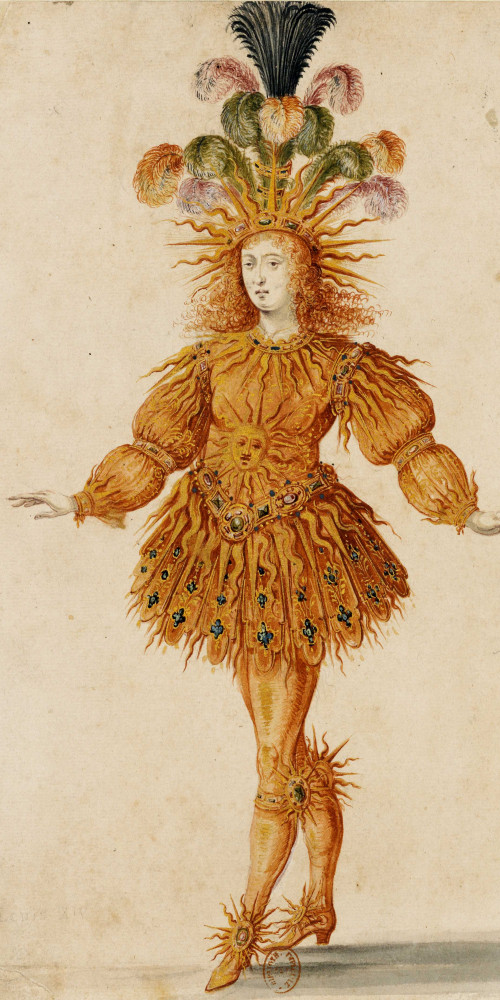 Maître du Ballet royal de la nuit, costume pour le Soleil levant, dansé par Louis XIV, 1653