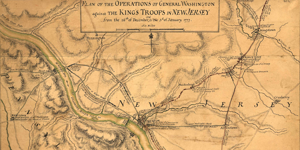 Carte des batailles du New Jersey en 1777