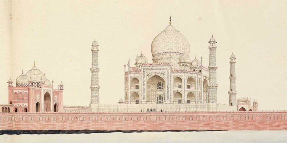 Le Taj Mahal vu de la rivière Yamuna