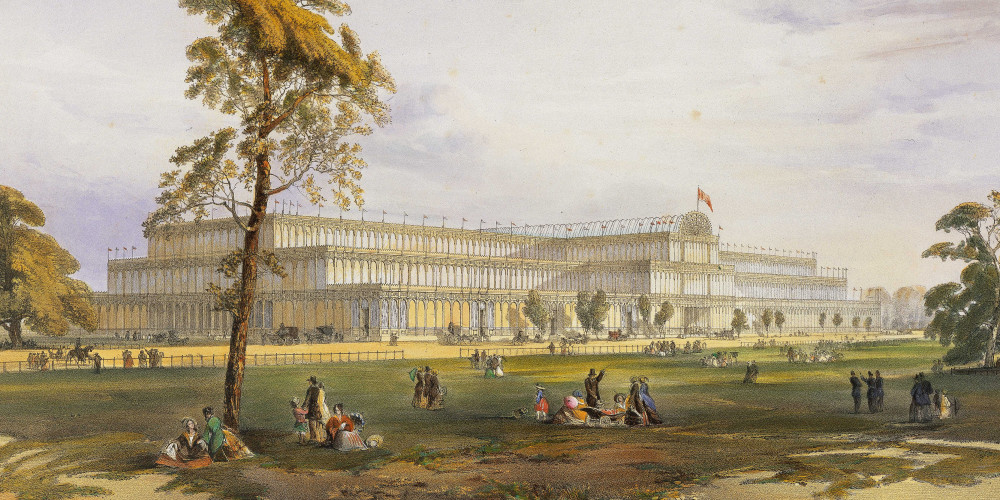 Vue extérieure du Crystal Palace. Exposition universelle de Londres, 1851