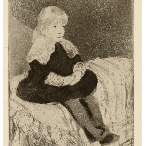Mademoiselle Luquet assise sur un divan