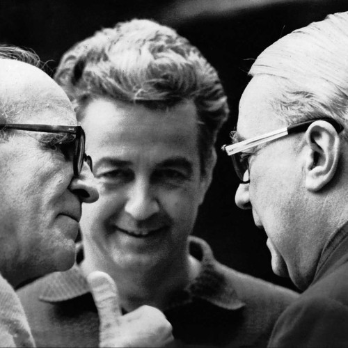 Gilbert Durand avec Mircea Eliade et Henri Corbin à Eranos