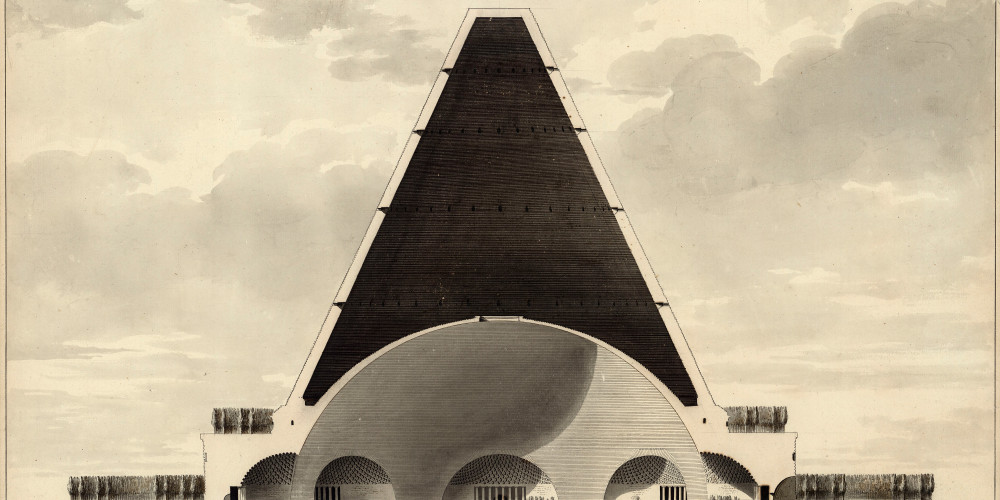 Cénotaphe dont la pyramide est ronde