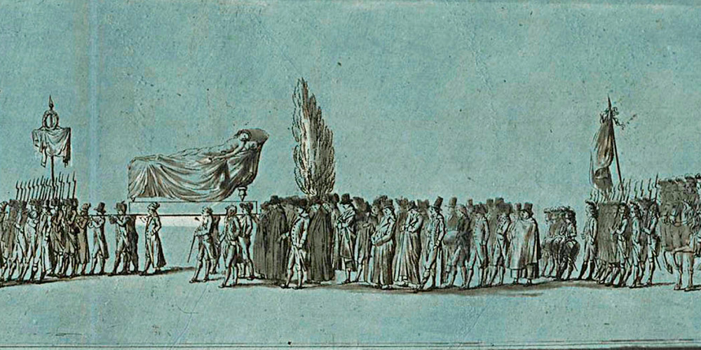 Laurent Guyot (1756-1806) : Translation de Michelle [sic] Le Pelletier au Panthéon français, le 25 janvier 1793 (haut)