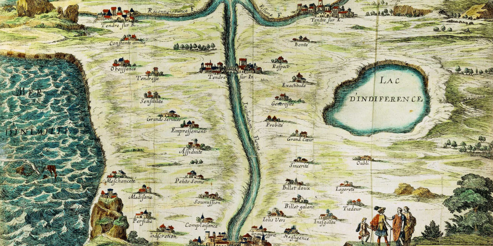 François Chauveau, Carte du Tendre, dans Clélie, Histoire romaine de Madeleine de Scudéry, 1654