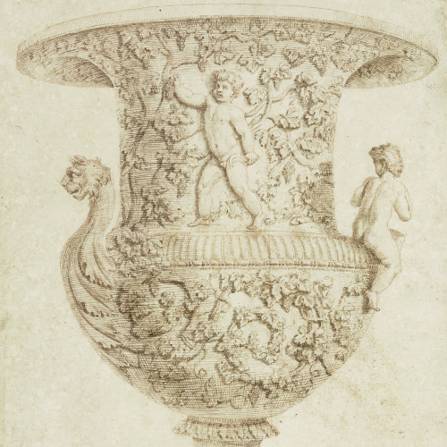 Vase avec Bacchus enfant au milieu d’une vigne