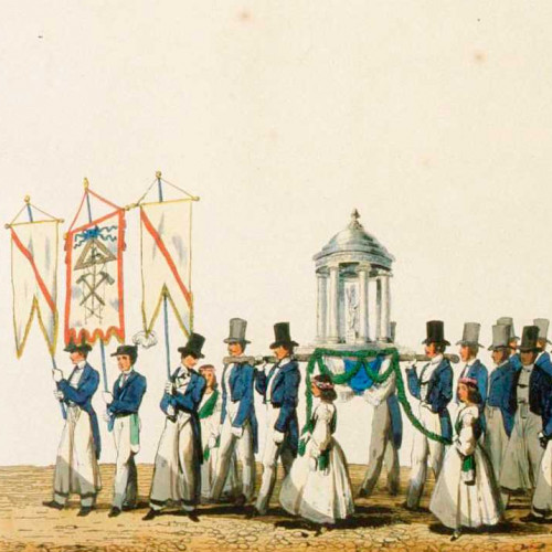 Cortège industriel de Strasbourg, 25 juin 1840 : Plâtreurs (plâtriers)