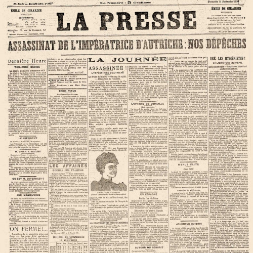 L’assassinat de l’impératrice d’Autriche, « Sissi »