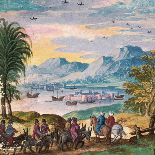 Une caravane de marchands arrive à Alexandrie