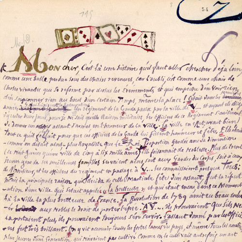 Page manuscrite du « Bonheur dans le crime »