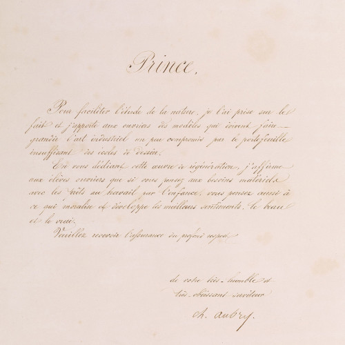 Dédicace au prince impérial (1856-1879), fils de Napoléon III