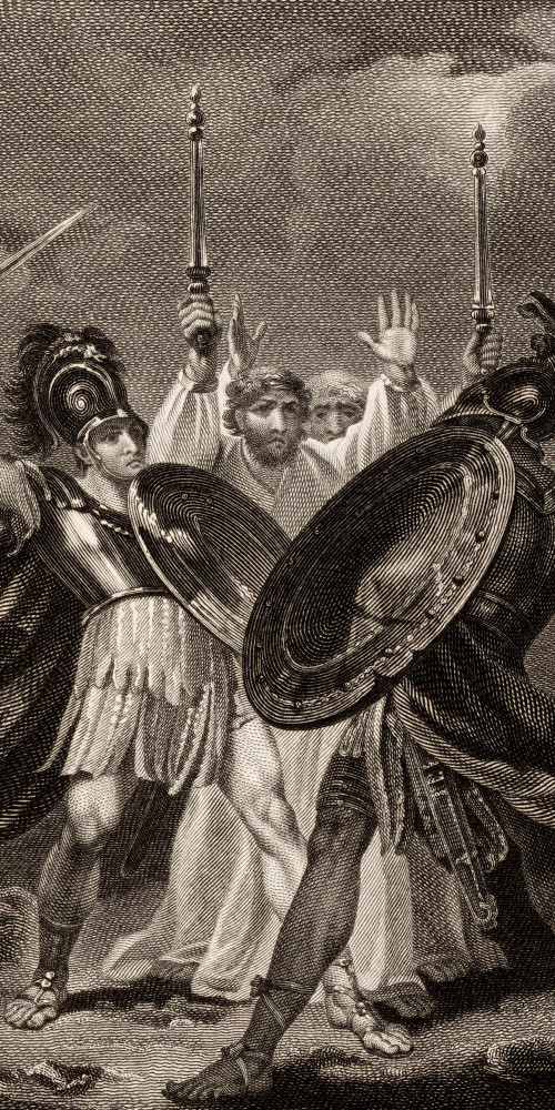 Le combat d’Hector et Ajax interrompu par les hérauts de Zeus