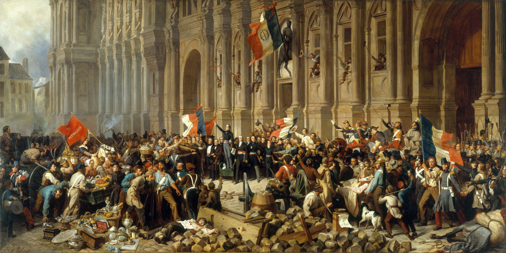 Lamartine refusant le drapeau rouge devant l'Hôtel de Ville