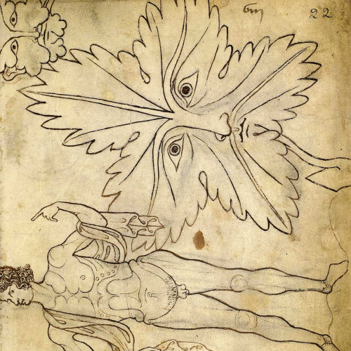 Figures à l’antique et têtes de feuilles