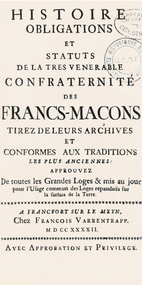 L’édition de l’une des premières traductions des Constitutions d’Anderson et du discours de Ramsay