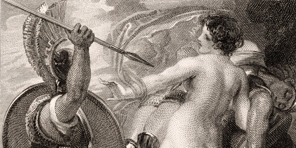 Aphrodite enlevant Énée du combat