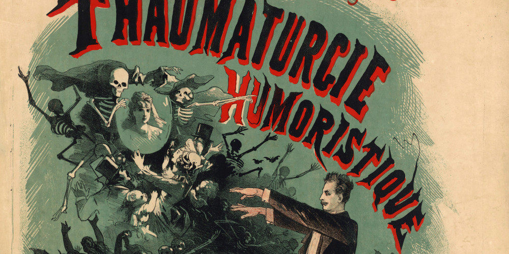 Affiche pour les Folies-Bergère, tous les soirs, Thaumaturgie humoristique par le Comte Patrizio de Castiglione