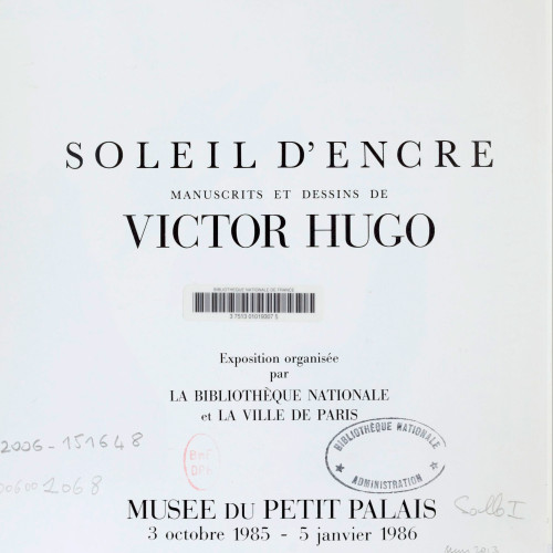 Soleil d'encre : manuscrits et dessins de Victor Hugo