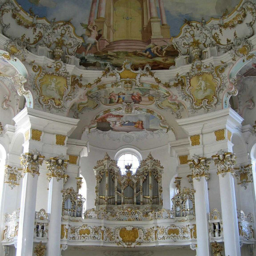 Eglise de Wies (Bavière) : entrée et orgue