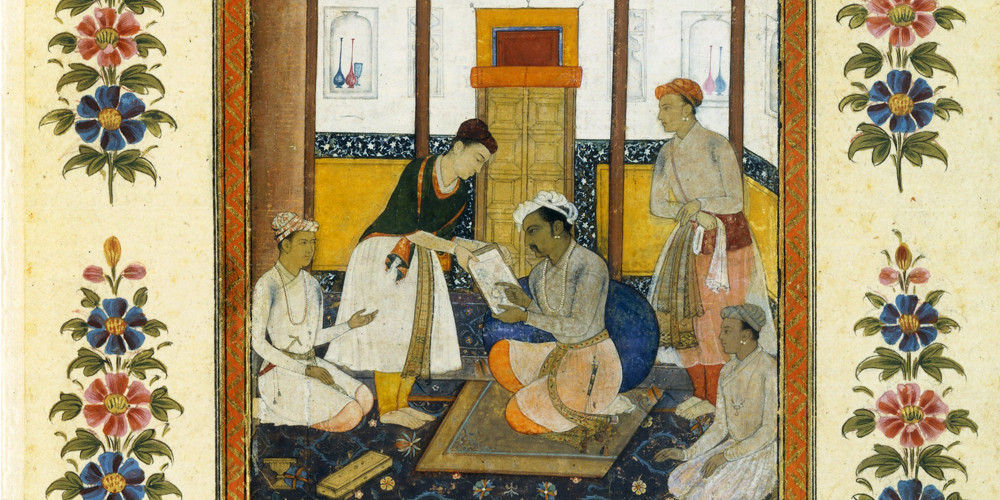 Abu’l Assan Nadir uz-Zaman présentant son œuvre à Jahangir
