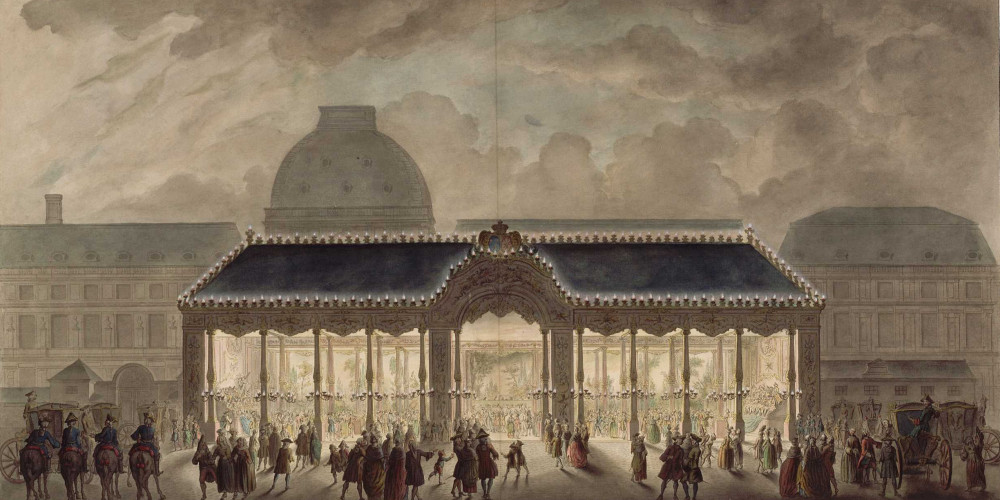Vue perspective de la salle du Carrousel construite à l’occasion du mariage de Monseigneur le Dauphin