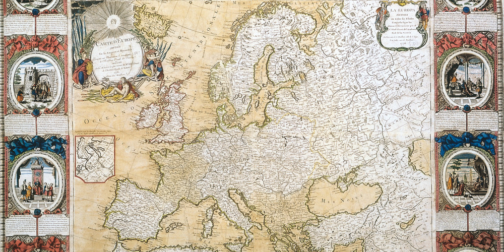 Carte d’Europe divisée en ses empires et royaumes, dressée par M. l’abbé Clouet, de l’Académie royale de Rouen