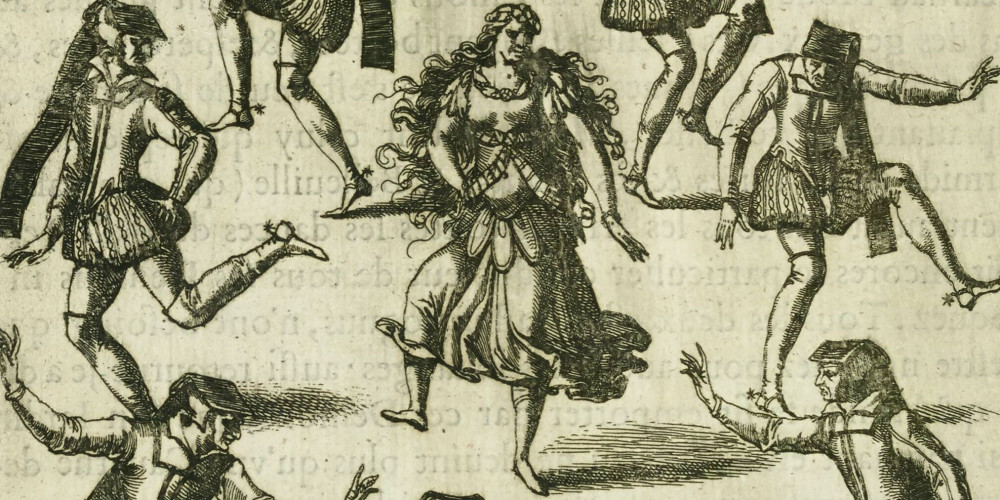 Étienne Durand, Discours au vray du ballet dansé par le Roy... (La Délivrance de Renaud), 1617 : Armide entourée de ses Démons changés en « Vieilles »