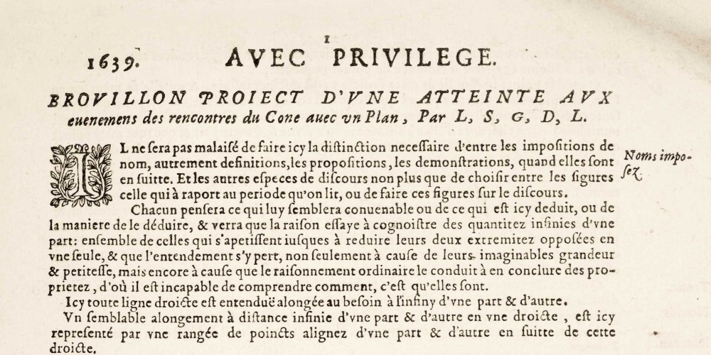 Brouillon projet d’une atteinte aux événements des rencontres du cône avec un plan