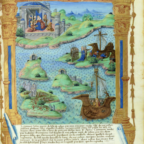 Jason naviguant ; Jason traversant les Syrtes ; Pélias d’Iolcos se faisant saigner ; répudiation de Médée