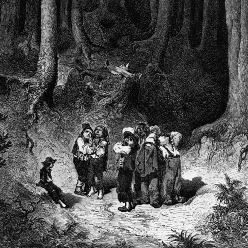 Le Petit Poucet et ses frères perdus dans la forêt
