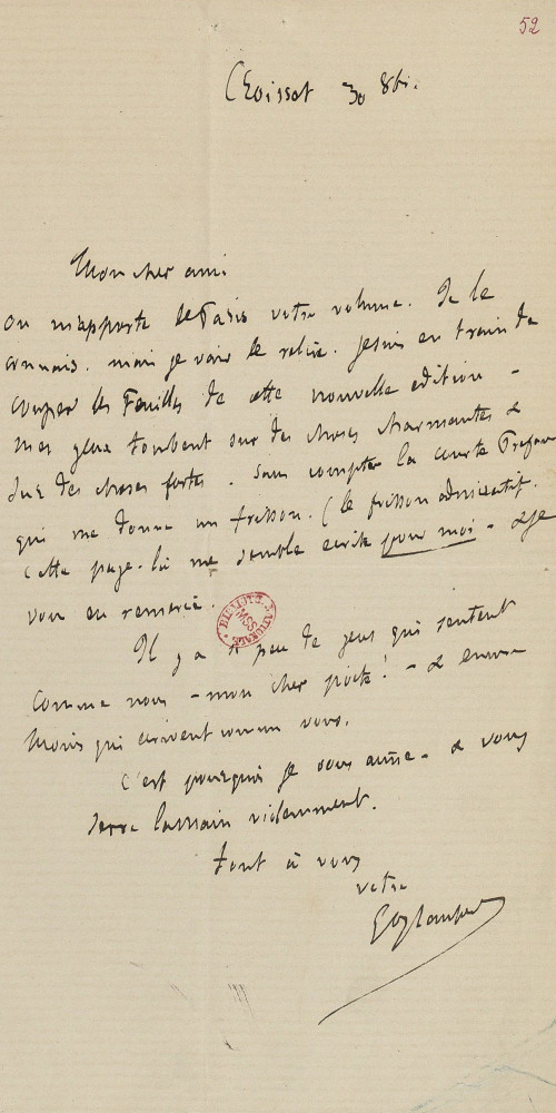Lettre de Gustave Flaubert