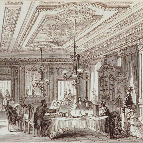Paris. Les Grands magasins du Bon Marché : salon de lecture, remise et écurie